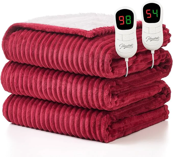 Carefully Designed Homemate Electric Blanket King Size- 100 x90 Heated Blanket King Size Easy-to-Use