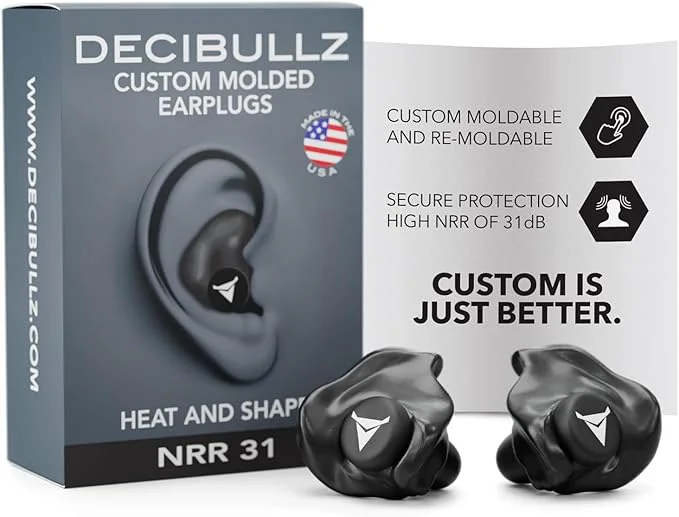 Modern Decibullz – Custom Molded Earplugs 31dB Highest NRR Comfortable Hearing Secure