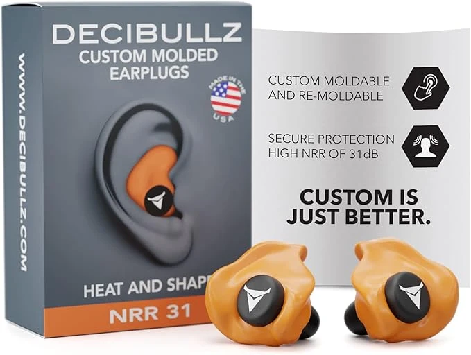 Verified Decibullz – Custom Molded Earplugs 31dB Highest NRR Comfortable Hearing Prestigious