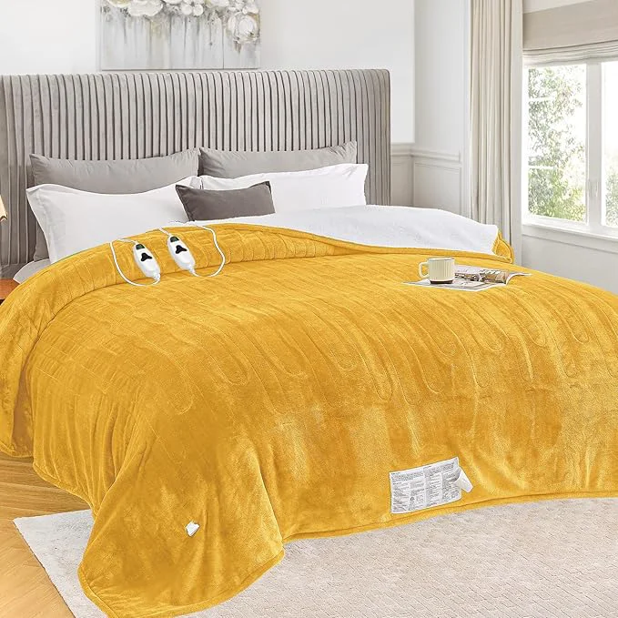 Responsible greenoak Heated Blanket Electric King Size 100 X90 Dual Control Heating Prestigious