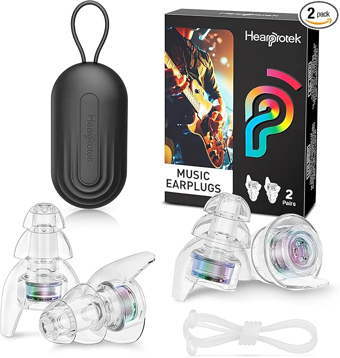 High-Quality Hearprotek Concert Ear Plugs 2 Pairs Reusable High Fidelity Musician Ear Plugs Premium Material
