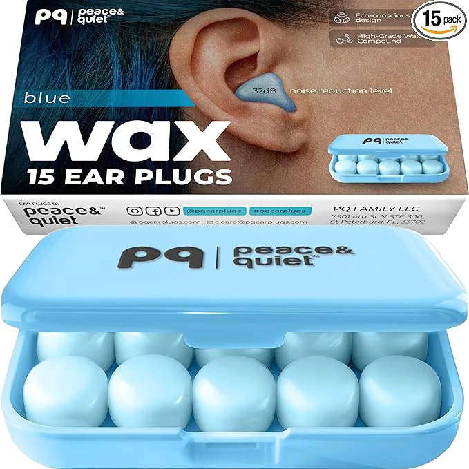 Organic Peace Quiet PQ Wax Ear Plugs for Sleeping Swimming Casual
