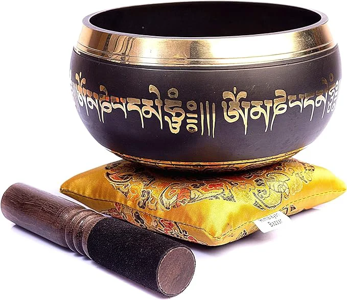 Casual Tibetan Singing Bowl Set Bronze Refined
