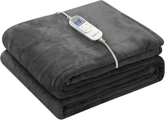 Safe Wapaneus Foot Pocket Heated Blanket Electric Throw Convenient