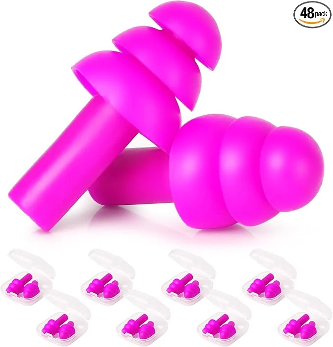 Enhanced 24 Pair Rose Red Ear Plugs Selected