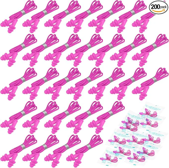 Clean Tondiamo 200 Pairs Ear Plugs Reusable Silicone Earplugs Original