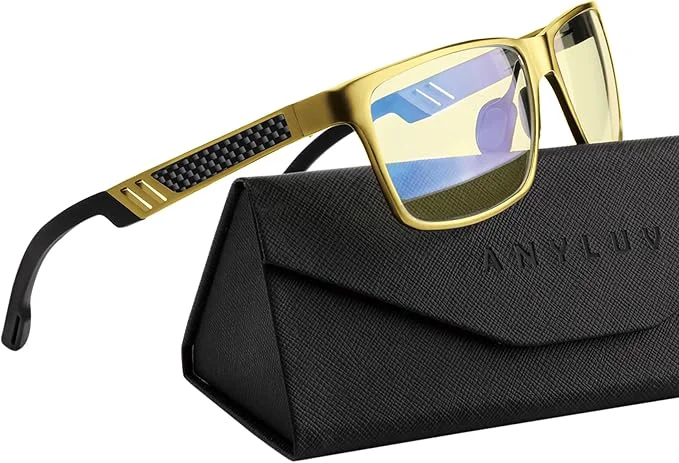 Crafted ANYLUV Blue Light Blocking Glasses Men Computer Gaming Glasses Lightweight Authentic
