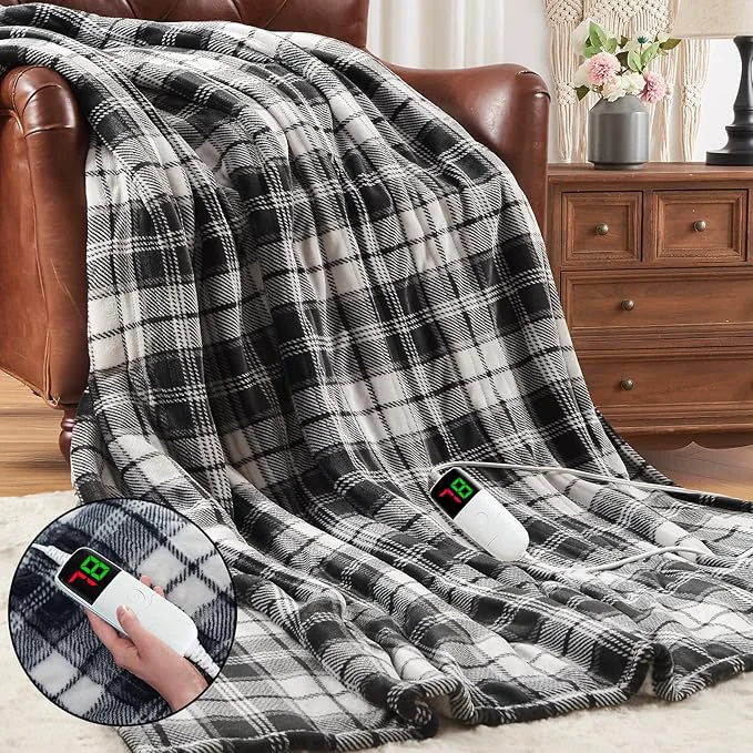Refined Black Heated Blanket Electric Twin Size 62X84 Heating Blanket Official