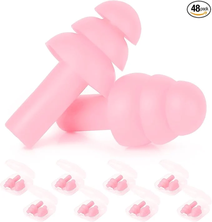 Versatile 24 Pairs Pink Ear Plugs Durable