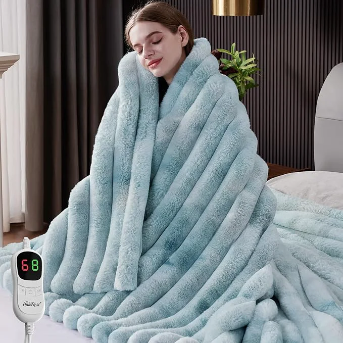 Next-Generation Heated Throw Blanket Faux Fur Cozy Heating Blanket Exceptional