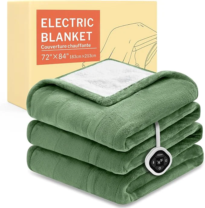 Dependable HOMLYNS LuxeHeat Heated Blanket Electric Blanket Full Size Soft Flannel Sherpa Original