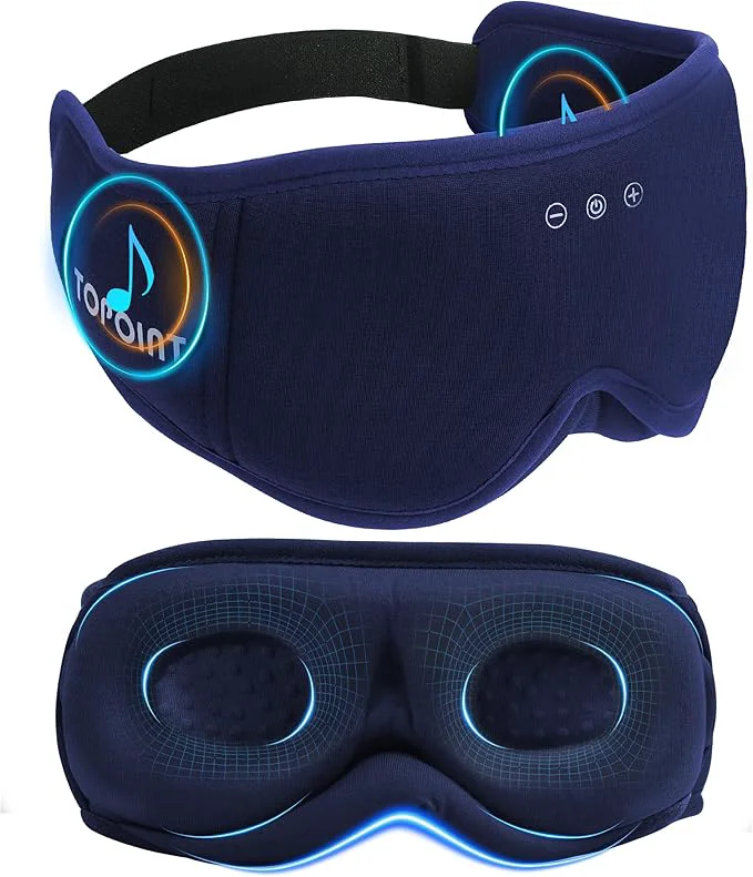 Advanced Sleep Mask with Headphones Bluetooth 5.4 TOPOINT 3D Eye Mask Blackout with Specialty