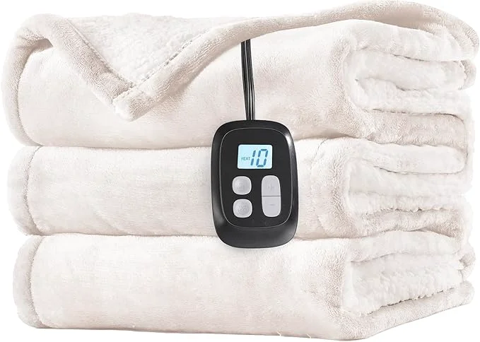Specialty LaffyLo Electric Heated Blanket Full Size 72 x 84 Fast Heating Blanket Easy-to-Use