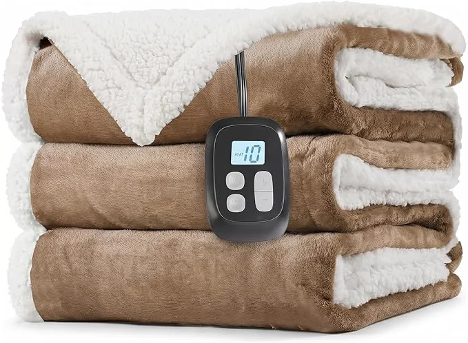 Enhanced LaffyLo Electric Heated Blanket Full Size 72 x 84 Fast Heating Blanket Expertly Made