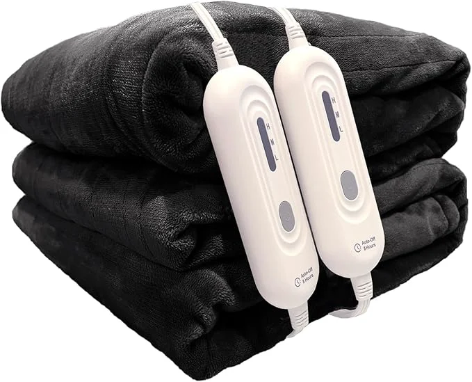 Clean Tefici Electric Blanket King Size Dual Control Super Cozy Soft 2-Layer Flannel Professional