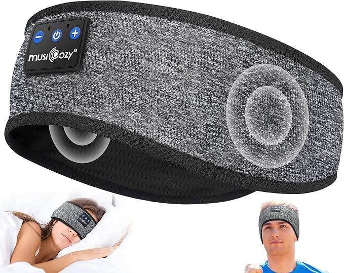 Contemporary MUSICOZY Sleep Headphones Bluetooth 5.4 Headband Wireless Earphones Music Soft