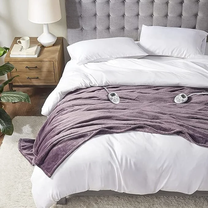 Healthy Serta Luxuriously Soft Plush Electric Blanket Fast Heating Cozy Cover Safety Proven