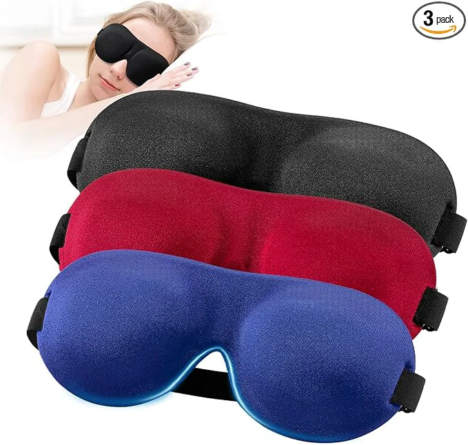 Optimized YIVIEW Sleep Mask for Back and Side Sleeper Pack of 3 Light Blocking 3D Advanced