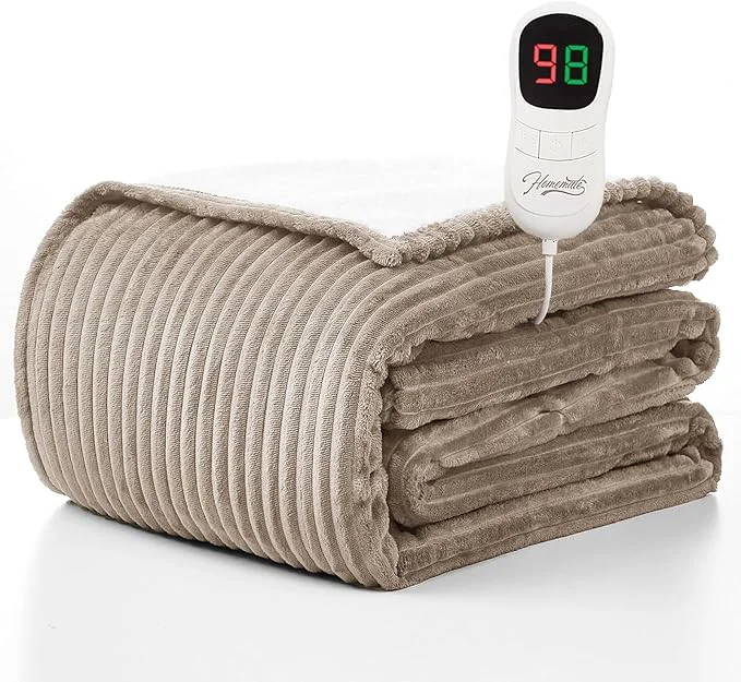 Secure Homemate Heated Blanket Electric Throw Modern
