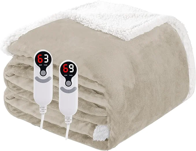 Expertly Made Electric Heated Blanket Queen Size 84 x90 Soft Flannel Optimized
