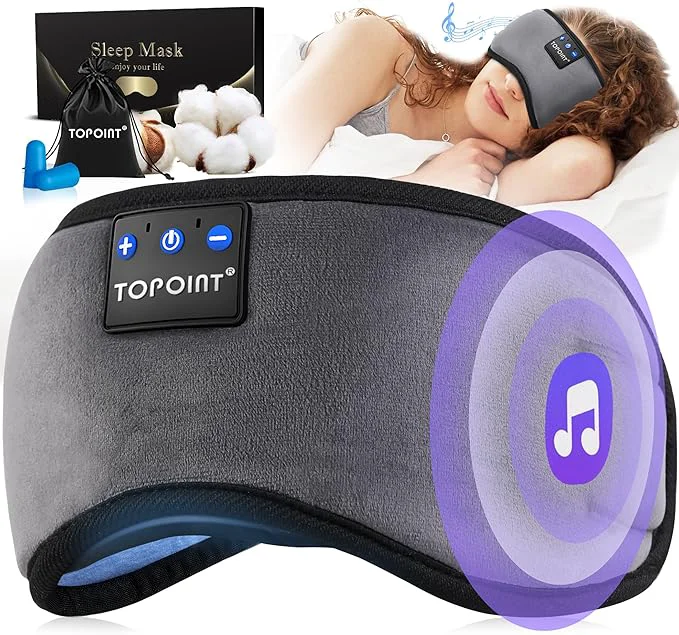 Outstanding TOPOINT Sleep Mask with Headphones Bluetooth 5.4 Wireless Sleep Headphones Fashionable