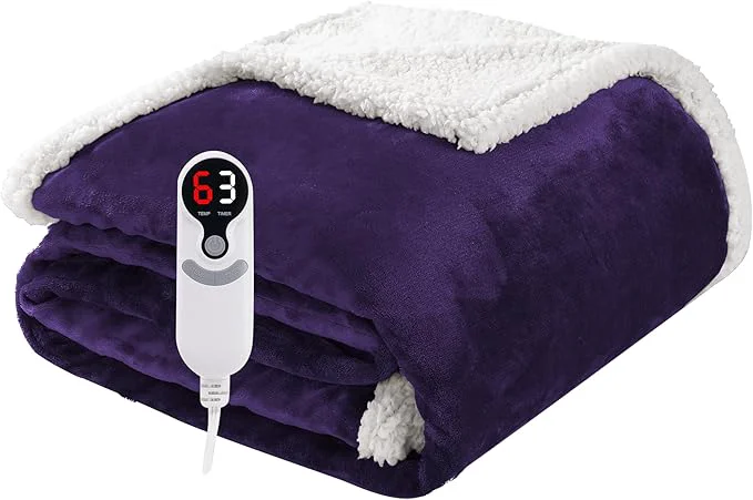 Crafted Electric Heated Blanket Throw Size 50 x60 Soft Flannel Functional
