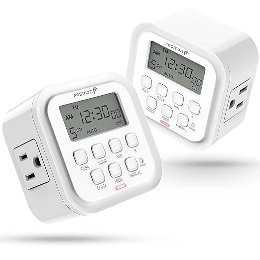 Smooth Fosmon 7 Day Digital Timers for Electrical Outlets Indoor Plug-in Light Timers Durable