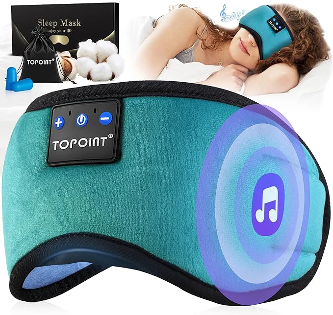 Lightweight TOPOINT Sleep Mask with Headphones Bluetooth 5.4 Wireless Sleep Headphone with Original Design