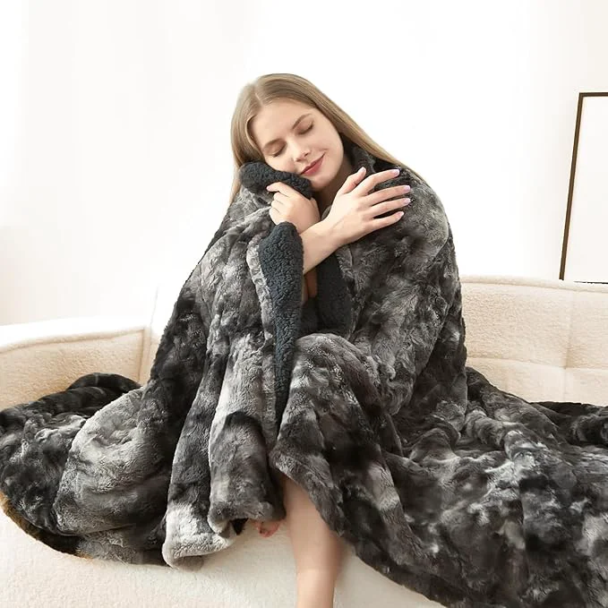 Practical SNUGSUN Heated Throw Blanket Faux Fur Sherpa Safe Electric Blanket ETL FCC Efficient