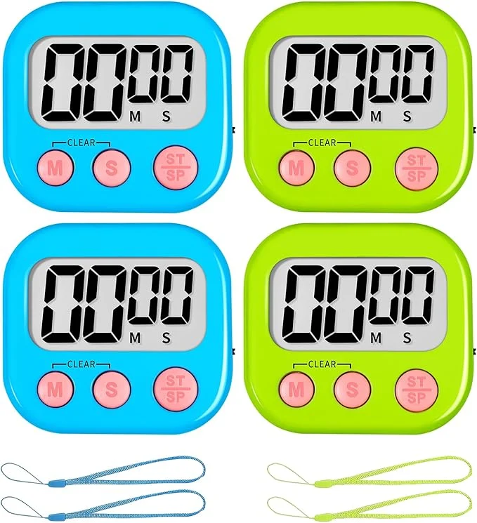 Soft ZILLEEN Classroom Timer for Kids Teachers 4 Pack Digital Timers Green