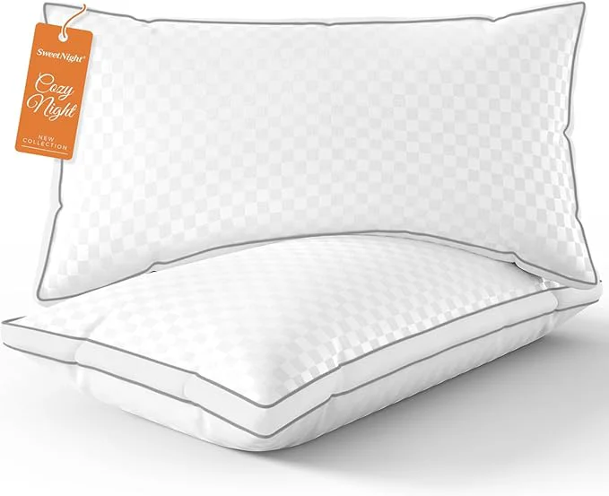 Green SweetNight Bed Pillows Standard Size Set of 2 Fluffy Luxury Hotel Collection Exclusive