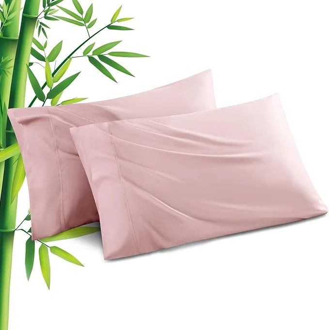 Green Pillowcases Standard Size 2 Pack Cooling Viscose from Bamboo Pillow Cases Relaxed