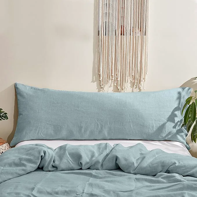 User-Friendly Simple Opulence Body Pillow Cover 20 x 54 Pure Linen Ultra Soft and Premium Material