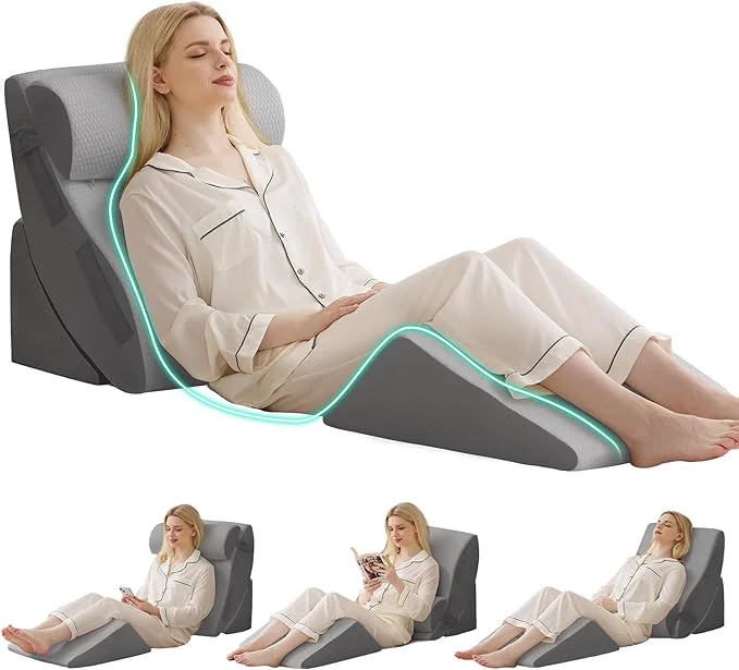 Organic 4PCS Wedge Pillow Set for After Surgery Orthopedic Bed Wedge Pillow for Back Efficient