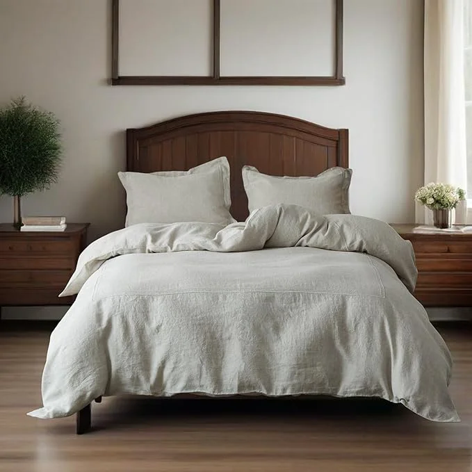 Responsible Simple Opulence Washed Linen Duvet Cover Set 68 x86 Authentic