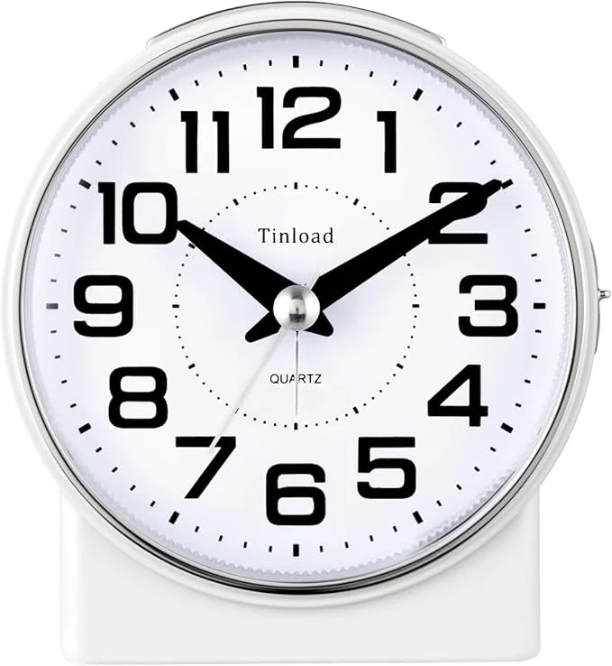 Enhanced Tinload 4.3 No Ticking Analog Alarm Clock Silent Readable Unique