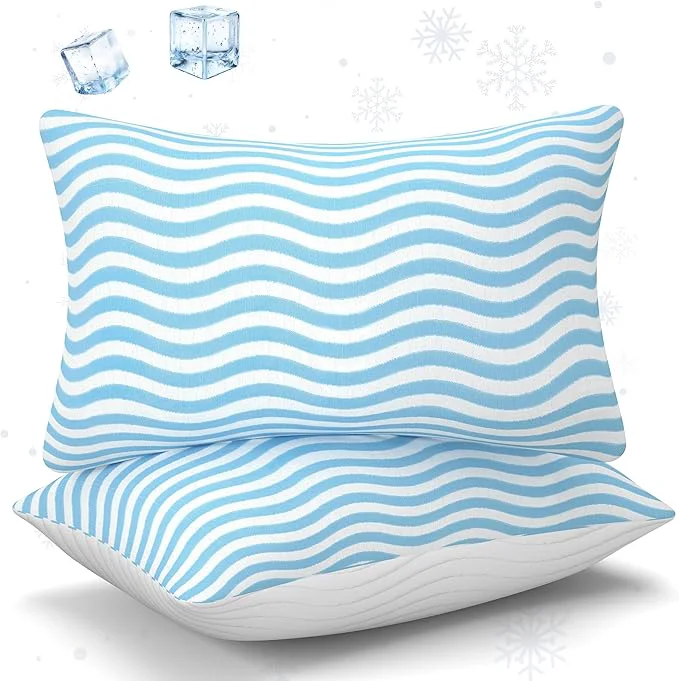 Soft SLEEPDIARY Pillows Standard Size Set of 2 – Adjustable Shredded Memory Foam Refined