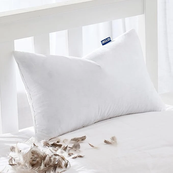 Elegant MIULEE Feather Pillow Insert 12×20 Decorative Down Throw Pillow Insert Fluffy High-End