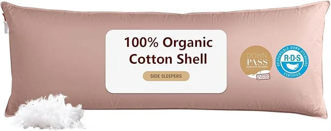 Casual Goose Down Body Pillows for Adults Large Body Pillow for Side Sleeper Reusable