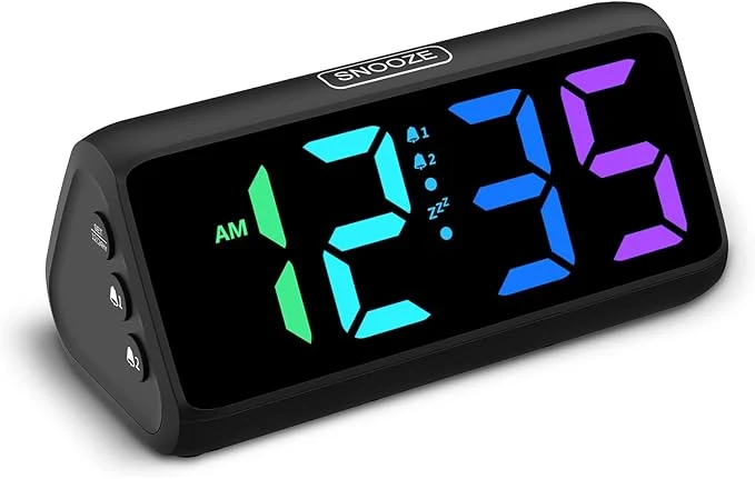 Fine Netzu Loud Alarm Clock for Heavy Sleepers RGB Alarm Clocks for Bedrooms Functional