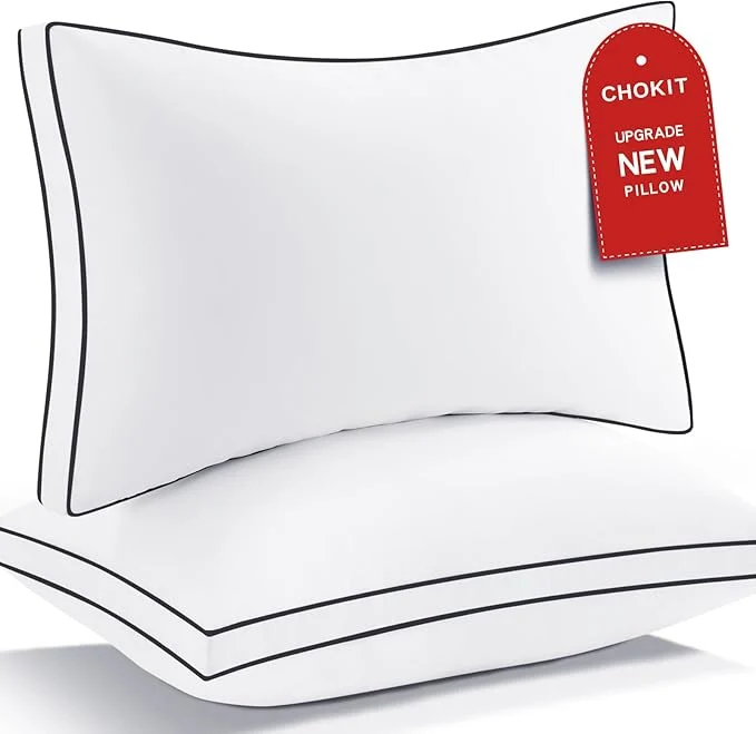 Comfortable Premium Pillows Queen Size Set of 2 Fluffy and Supportive 7D Down Modern
