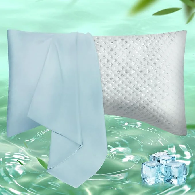 Enhanced Curved Pillow Case King Size Side Sleeper Pillow Cases Cover Cooling Rayon Official