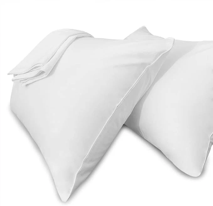 Certified Precoco White Pillow Cases Queen Size Set of 4 Cotton Pillowcases First-Class