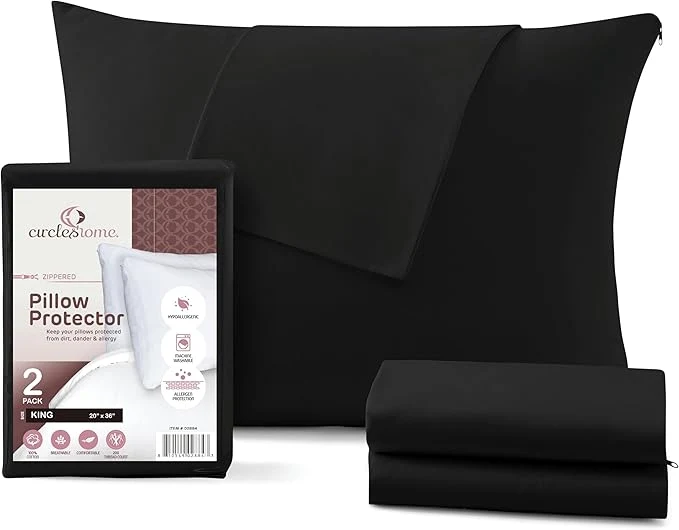 Expertly Made CirclesHome Pillow Protectors 2 Pack King Zippered Proven