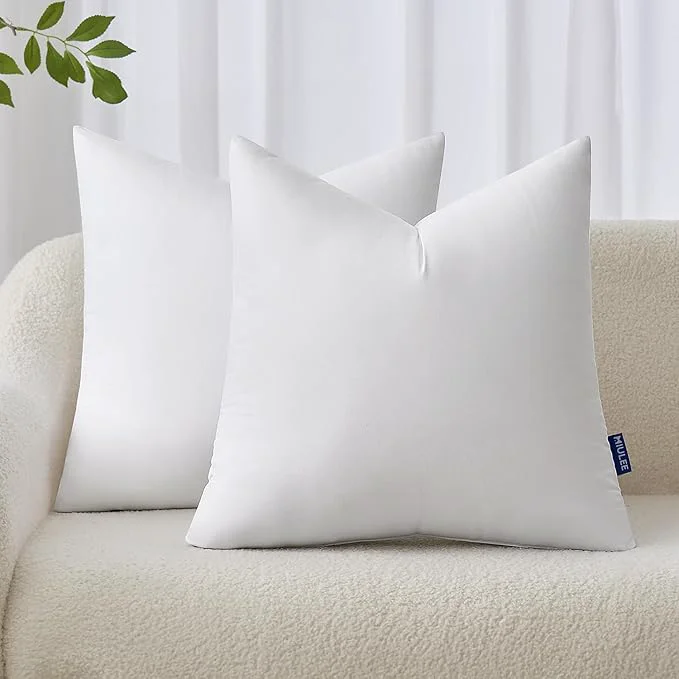 Crafted MIULEE 16×16 Inches Pillow Inserts Pack of 2 Decorative Throw Pillow Inserts Clean