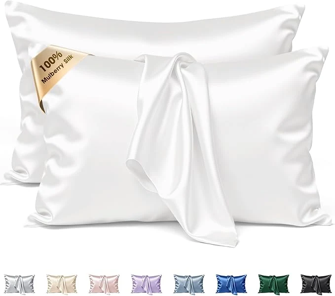 Elegant Silk Pillow Cases 2 Pack King Size Mulberry Silk Pillowcase Set of 2 Stylish