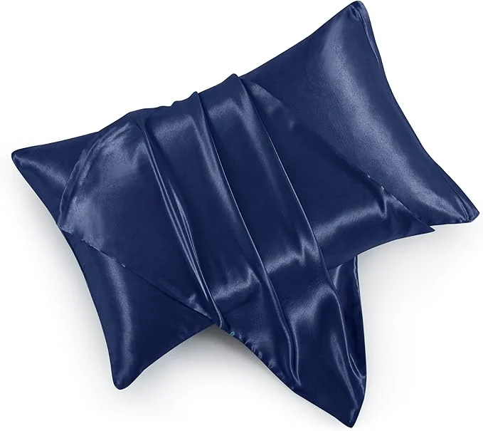 Classic Navy Blue Satin Pillowcases Proven