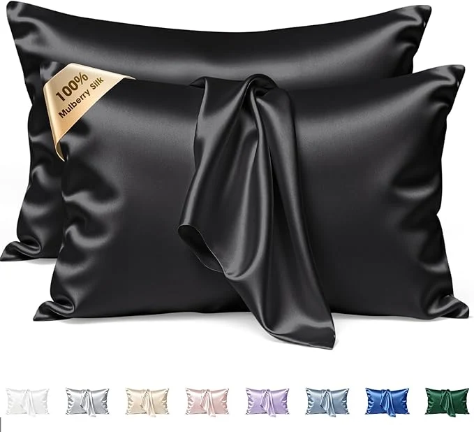 Durable Silk Pillow Cases 2 Pack Queen Size Mulberry Silk Pillowcase Set of 2 Modern