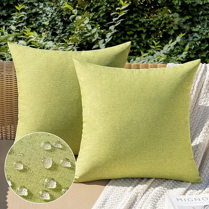 Sophisticated MIULEE Pack of 2 Decorative Outdoor Solid Waterproof Throw Pillow Covers Spring Elite