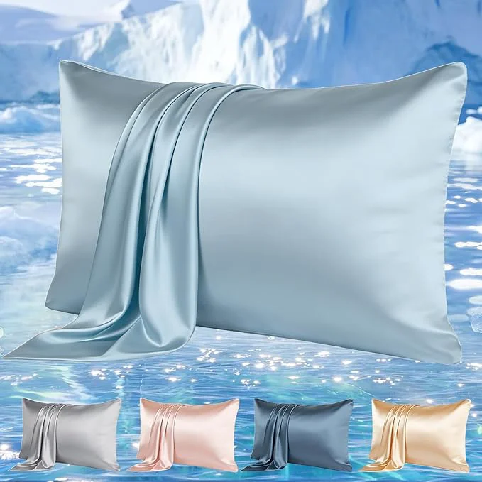 Reusable Cooling Pillowcases Set of 2 for Hot Sleeper Night Sweats Beauty Sleep Reduces Soft
